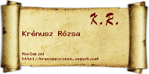 Krénusz Rózsa névjegykártya
