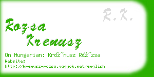 rozsa krenusz business card